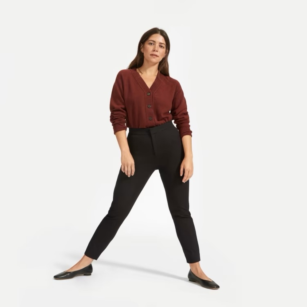 The Fixed-Waist Stretch Cotton Pant Sz. 6 Black